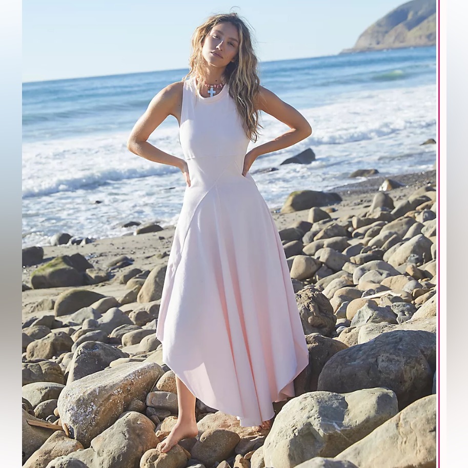 Free People Beach Main Street Racer Back Midi Dress Size L